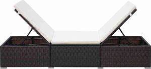 vidaXL leżak z poduszką, polirattan, brązowy (44403) 4