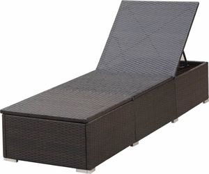vidaXL leżak z poduszką, polirattan, brązowy (44403) 6