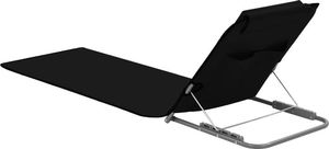 vidaXL składane maty plażowe, 2 sztuki, stal i tkanina, czarne (44328) 4