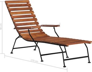 vidaXL leżak tarasowy, lite drewno akacjowe (44390) 6