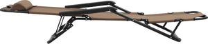 vidaXL składane leżaki z podnóżkiem, 2 sztuki, stalowe, brązowe (44346) 4