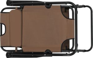 vidaXL składane leżaki z podnóżkiem, 2 sztuki, stalowe, brązowe (44346) 6