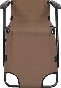 vidaXL składane leżaki z podnóżkiem, 2 sztuki, stalowe, brązowe (44346) 7