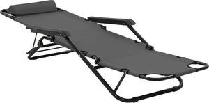 vidaXL składane leżaki z podnóżkiem, 2 sztuki, stalowe, szare (44345) 7