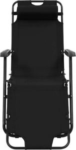 vidaXL składane leżaki z podnóżkiem, 2 sztuki, stalowe, czarne (44343) 4