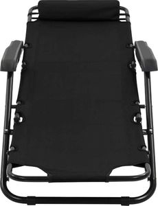 vidaXL składane leżaki z podnóżkiem, 2 sztuki, stalowe, czarne (44343) 8