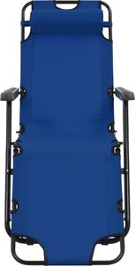 vidaXL składane leżaki z podnóżkiem, 2 sztuki, stalowe, niebieskie (44342) 3