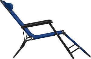vidaXL składane leżaki z podnóżkiem, 2 sztuki, stalowe, niebieskie (44342) 5