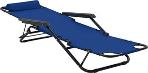 vidaXL składane leżaki z podnóżkiem, 2 sztuki, stalowe, niebieskie (44342) 7