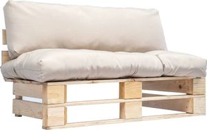 vidaXL sofa ogrodowa z palet z piaskowymi poduszkami, sosna FSC (277476) 1