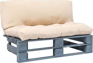 vidaXL Sofa ogrodowa z palet z piaskowymi poduszkami, drewno (275287) - 275287 1