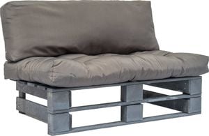 vidaXL Sofa ogrodowa z palet z szarymi poduszkami, drewno (275288) - 275288 1