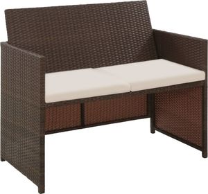 vidaXL 2 osobowa sofa ogrodowa z poduszkami, polirattan, brązowa (43911) 1