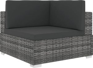 vidaXL siedzisko narożne z poduszką, 1 sztuka, polirattan, szare (46799) 1