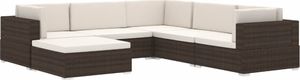 vidaXL środkowa sofa z poduszką, 1 sztuka, polirattan, czarna (46796) 3