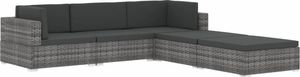 vidaXL środkowa sofa z poduszką, 1 sztuka, polirattan, czarna (46796) 6