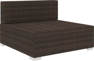 vidaXL środkowa sofa z poduszką, 1 sztuka, polirattan, brązowa (46793) 2