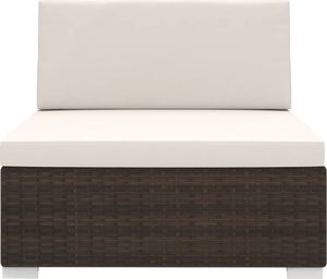 vidaXL środkowa sofa z poduszką, 1 sztuka, polirattan, brązowa (46793) 3