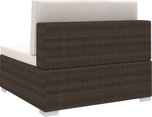 vidaXL środkowa sofa z poduszką, 1 sztuka, polirattan, brązowa (46793) 4