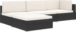vidaXL środkowa sofa z poduszką, 1 sztuka, polirattan, brązowa (46793) 8