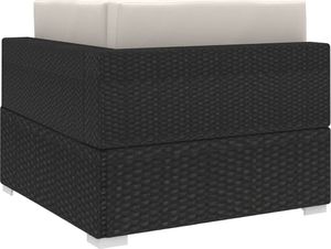 vidaXL siedzisko narożne z poduszką, 1 sztuka, polirattan, czarne (46798) 4
