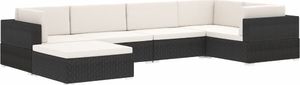 vidaXL siedzisko narożne z poduszką, 1 sztuka, polirattan, czarne (46798) 7