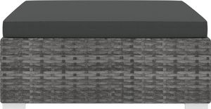 vidaXL podnóżek modułowy z poduszką, 1 sztuka, polirattan, szary (46803) 3