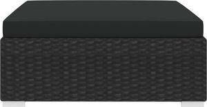 vidaXL podnóżek modułowy z poduszką, 1 sztuka, polirattan, czarny (46804) 3