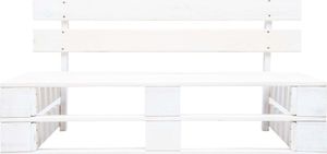 vidaXL ogrodowa ławka z palet, drewno FSC, biała (45759) 2