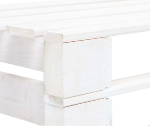 vidaXL ogrodowa ławka z palet, drewno FSC, biała (45759) 3