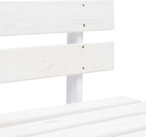 vidaXL ogrodowa ławka z palet, drewno FSC, biała (45759) 4