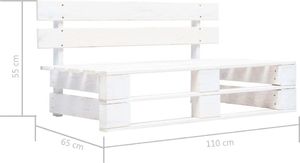 vidaXL ogrodowa ławka z palet, drewno FSC, biała (45759) 5