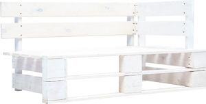 vidaXL ogrodowa ławka narożna z palet, drewno FSC, biała (45760) 1