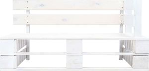 vidaXL ogrodowa ławka narożna z palet, drewno FSC, biała (45760) 2