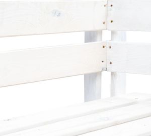 vidaXL ogrodowa ławka narożna z palet, drewno FSC, biała (45760) 3