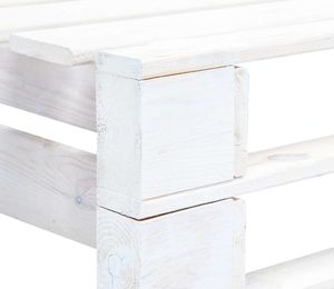 vidaXL ogrodowa ławka narożna z palet, drewno FSC, biała (45760) 4