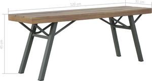 vidaXL ławka ogrodowa, 120 cm, lite drewno akacjowe (44252) 6