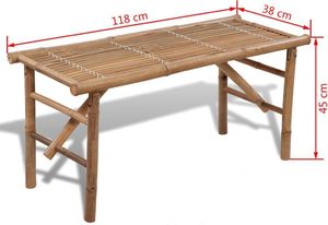 vidaXL składana ławka ogrodowa, 118 cm, bambusowa (41503) 4