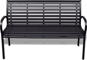 vidaXL ławka ogrodowa, 125 cm, stal i WPC, czarna (41556) 2