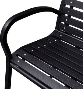 vidaXL ławka ogrodowa, 125 cm, stal i WPC, czarna (41556) 3