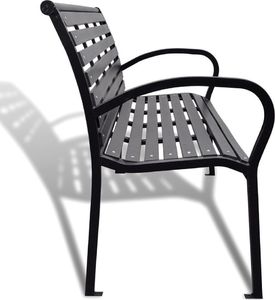 vidaXL ławka ogrodowa, 125 cm, stal i WPC, czarna (41556) 4
