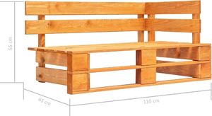 vidaXL ogrodowa ławka narożna z palet, drewno FSC, miodowy brąz (45766) 5
