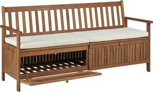 vidaXL ławka ze schowkiem i poduszką, 170 cm, lite drewno akacjowe (45912) 5