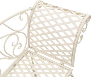 vidaXL szezlong ogrodowy, 128 cm, metalowy, antyczna biel (45431) 4