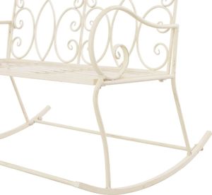 vidaXL ławka ogrodowa, 104 cm, żelazo, antyczna biel (45436) 5