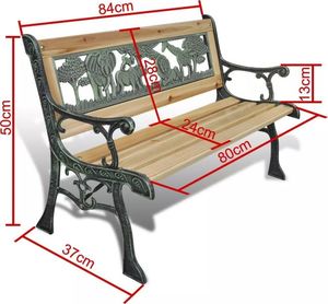 vidaXL ławka ogrodowa dla dzieci, 80 cm, drewniana (41013) 5