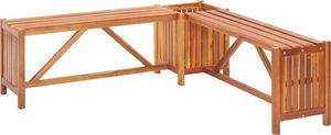 vidaXL ogrodowa ławka narożna z donicą, 150x150x40 cm, drewno akacjowe (46345) 1