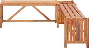 vidaXL ogrodowa ławka narożna z donicą, 150x150x40 cm, drewno akacjowe (46345) 2