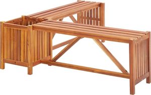 vidaXL ogrodowa ławka narożna z donicą, 150x150x40 cm, drewno akacjowe (46345) 3