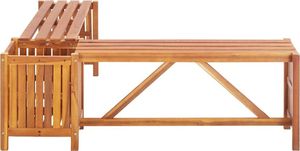 vidaXL ogrodowa ławka narożna z donicą, 150x150x40 cm, drewno akacjowe (46345) 4
